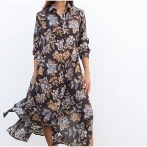 Maye Issa Maxi Cotton Floral Shirtdress Size 2XL NWT